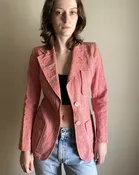 1970s Yves Saint Laurent blazer / 70s tailored linen blazer — Dusty Rose Vintage