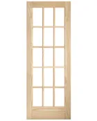 15 Lite French Pine Interior Clear Glass Door