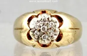 10K Two-tone Gold Diamond Man's Ring