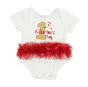"1st Valentine's Day" Ruffle Baby Bodysuit