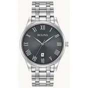 Bulova Classic Gray Dial Slim Dress Watch