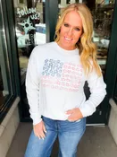 America Flag Flower Sweatshirt