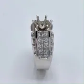 1.49 Ct. Princess Cut Semi-Mount Engagement Ring 18K White Gold