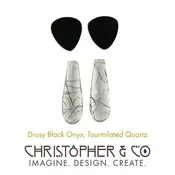 Onyx Drusy and Rutilated Quartz Pair — Custom Artisan Jewelry | Unique Gemstones | Christopher & Co.