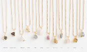 24k Gold Foil Raw Birthstone Necklace