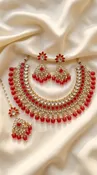 Crimson Kundan Statement Necklace Set