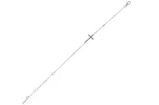 14K Sideways Diamond Cross Bracelet