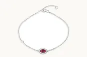 Bracelet 18kt Gold Center Marquise Gemstone Pave