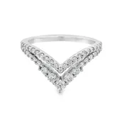 14K White Gold - Diamond Band - J35573