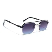 Allure | Purple & Clear Half Rim Sunglasses | Black Frame - MG7766