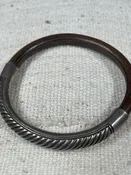 Antique Chinese Bamboo and Sterling Silver Bangle