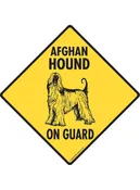 Afghan Hound On Guard Aluminum Sign or Vinyl Sticker - Weatherproof Yard