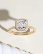 Asscher Bezel Diamond Ring