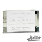 Clear Crystal Facet Block Award