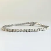 5.60 CTW Lab-Grown Diamond Tennis Bracelet | 14K Yellow and White Gold