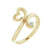 14K Gold .06 CTW Diamond Heart Ring
