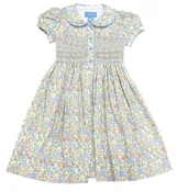 Anavini Short Sleeve Dress in Blue Liberty Print