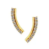 10 Karat Yellow Gold Diamond Climber Stud Earrings
