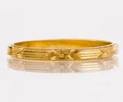 Antique 14k Yellow Gold Etched Wedding Band - Size 6.5 | Copper Canary Fine Jewelry