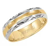 11-WV5013-G - ARTCARVED - Comfort Fit wedding band with brightly polished center and engraved trim