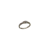 10K White Gold 1/10CTW Diamond 3-Stone Etched Ring