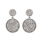 14K White Gold Pavé Diamond Drop Earrings
