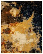Afghan Modern HM Navy Beige Abstract Rug