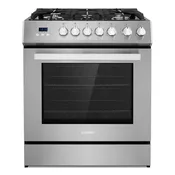 30 in. 5.0 cu. ft. Gas Range with Oven and 5 Burner Cooktop with Heavy Duty Cast Iron Grates in Stainless Steel (COS-305AGC)
