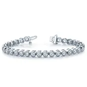 14k Prong Set Milgrain Bezel Diamond Tennis Bracelet