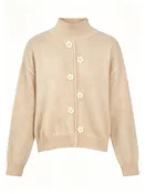 Women’s Mock Neck Crochet Detail Knit Sweater
