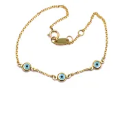 Bracelet- Gold chain bracelet with eyes-14K solid