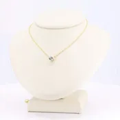 Aquamarine Pendant, 0.35ct in 14K Yellow Gold, 18 inch Chain