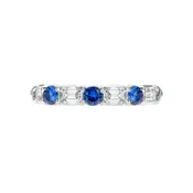 Alternating Sapphire and Diamond Band Ring