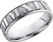 Cobalt chrome 6mm domed band with a laser-carved fingerprint