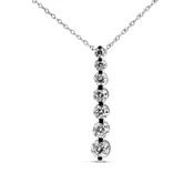 10K White Gold Five-Stone Pendant with 1.00 CTW Lab-Grown Diamonds