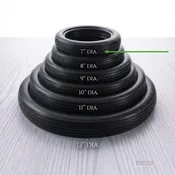 07-307 – 7″ Large Black Vinyl Tire – fits grooved 7″ Outside Diameter Rim