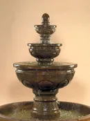 Baroque Ftn, W/Fiore Pond, Black