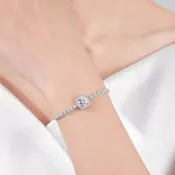 1 Carat Moissanite Chain Bracelet — 925 Sterling Silver | Le'Var