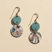 Agave Green Junie Mixed Media Leather Drop Earrings
