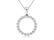 Diamond Circle Pendant Necklace