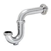 1 1/2″ Chrome Plated P-Trap with Cleanout 17GA Brass