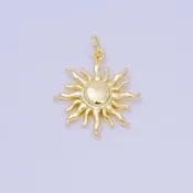 24K Gold Filled 20mm Minimalist Summer Celestial Sun Ray Charm | D095