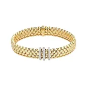 Fope Panorama Collection Flex'it Bracelet with Diamonds, 18K Yellow Gold
