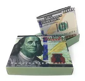 100 LOT Printed Designs Bifold Wallets In Gift Box Cash Card Id Slots Mens Womens Youth Wholesale