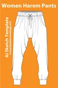 12 Women’s Pants Sketch Templates – AI & PDF Ready