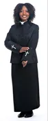2-Piece Jacket & Skirt Set For Ladies In Black & Silver