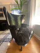Embroidered Peacock Feather Chair with Real Feather Corset on Back — The Artful Chair | Custom Chair Upholstery and Classes