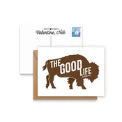 Bison “The Good Life: Valentine, Neb" Eco Postcard/Greeting Cards