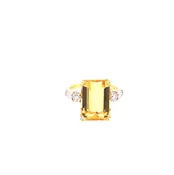 Emerald Cut Yellow Beryl Ring