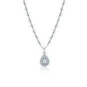 Double Halo Pear Shape Diamond Pendant